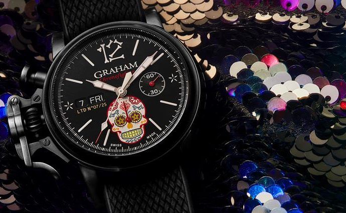 Graham Chronofighter Vintage Ltd CALIBRE 2019 Calavera Dia de Muertos Day of the Dead