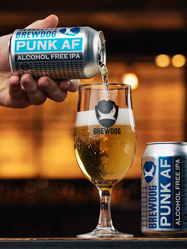 Alcohol-free drinks for adults include BrewDog Punk AF