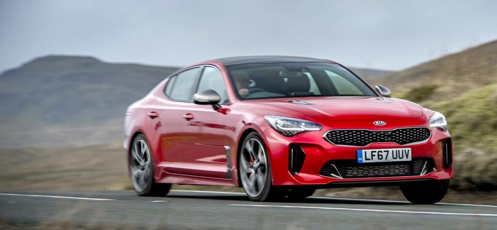 Kia Stinger on the road