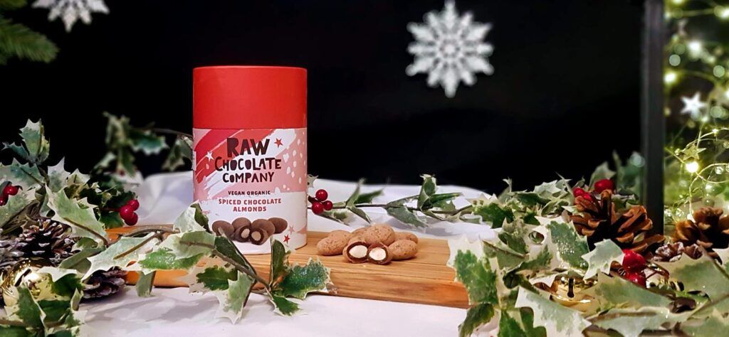 Raw spiced chocolate almonds Christmas sweet treats
