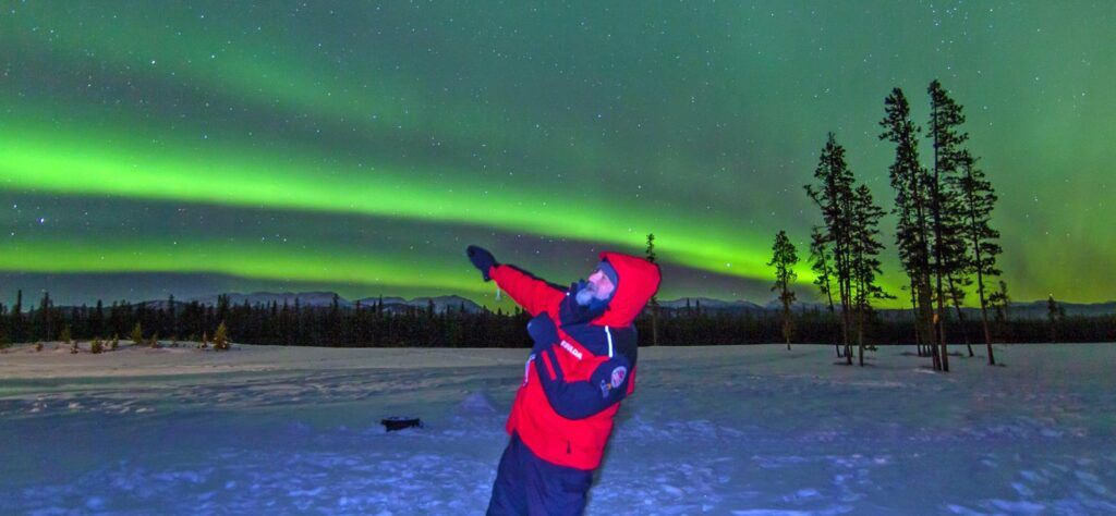 Northern lights outside the Northern Lights Resort