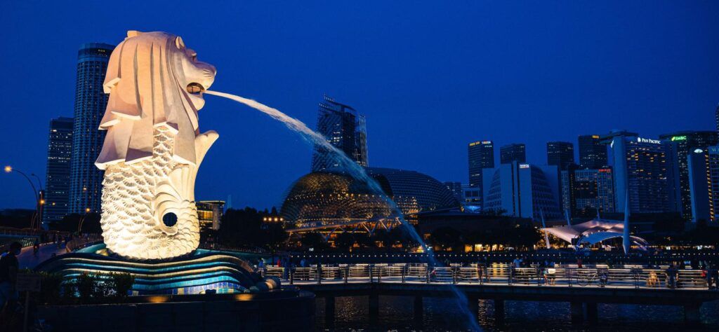 Merlion fountain in Singapore