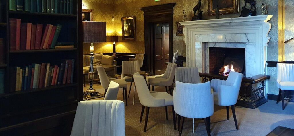 The Library Bar at Lumley Castle hotel
