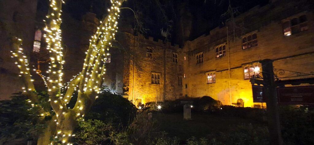 Lumley Castle Hotel at night