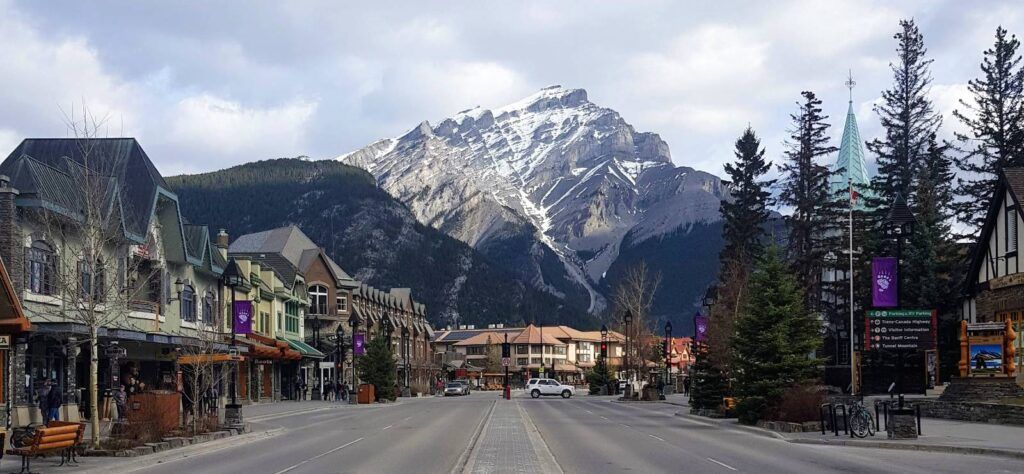 Downtown Banff, Canada, end point of our Rocky Mountaineer journey