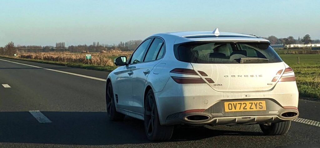 Genesis G70 Shooting Bake on the way to Bruges