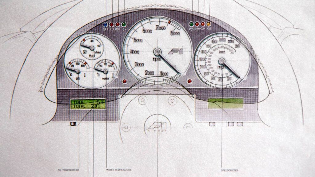 McLaren F1 Handbook dashboard illustration