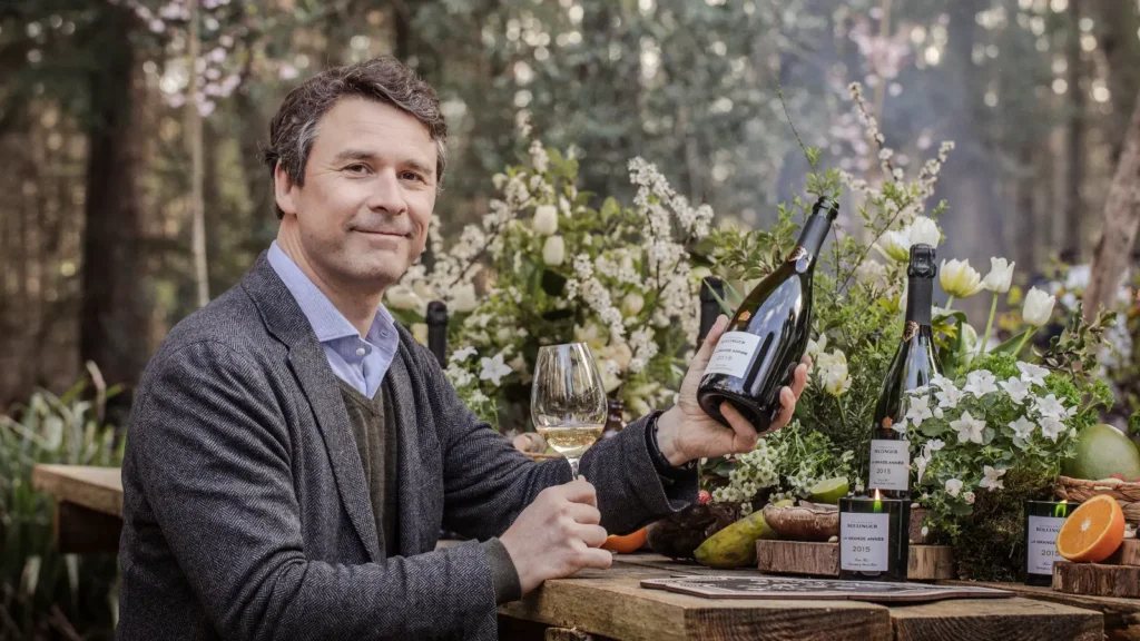 Bollinger cellar master Denis Bunner with La Grande Année 2015 Vintage Champagne